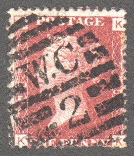 Great Britain Scott 33 Used Plate 208 - KK - Click Image to Close